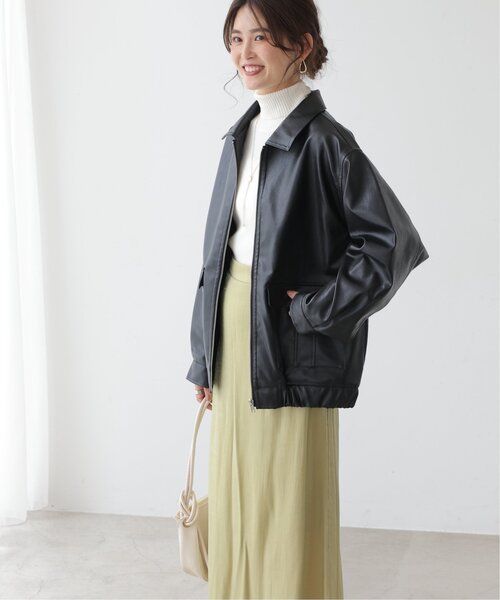 frames RAY CASSIN（フレームスレイカズン）の「合皮ブルゾン（ブルゾン・レディース・ブラック/ダークブラウン/キナリ・FREE）」の5枚目の写真