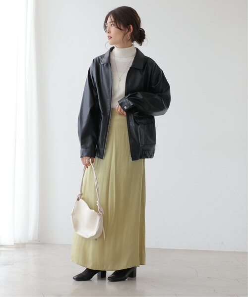 frames RAY CASSIN（フレームスレイカズン）の「合皮ブルゾン（ブルゾン・レディース・ブラック/ダークブラウン/キナリ・FREE）」の6枚目の写真