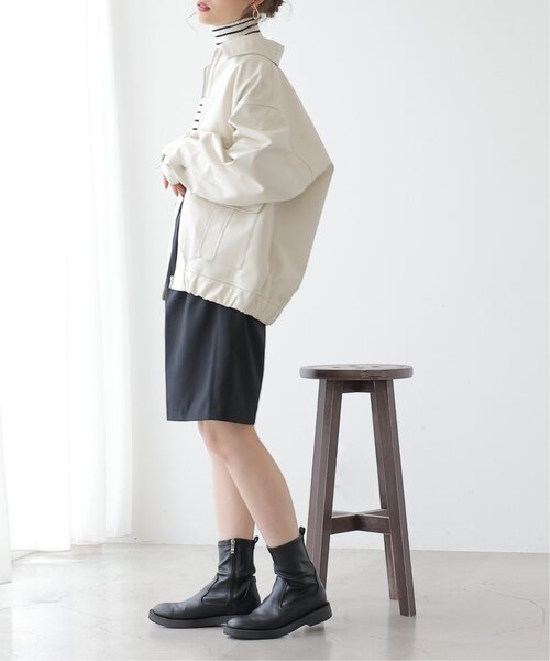 frames RAY CASSIN（フレームスレイカズン）の「合皮ブルゾン（ブルゾン・レディース・ブラック/ダークブラウン/キナリ・FREE）」の13枚目の写真