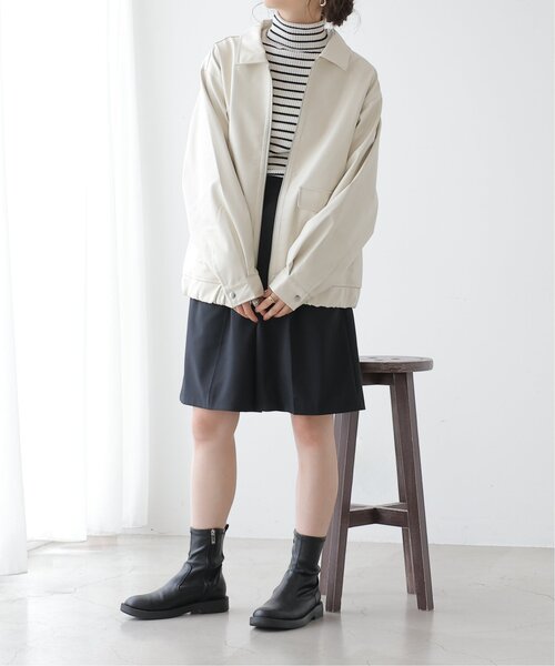 frames RAY CASSIN（フレームスレイカズン）の「合皮ブルゾン（ブルゾン・レディース・ブラック/ダークブラウン/キナリ・FREE）」の14枚目の写真