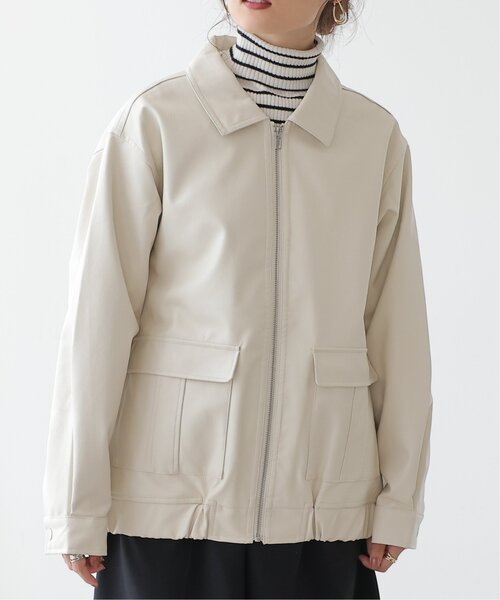 frames RAY CASSIN（フレームスレイカズン）の「合皮ブルゾン（ブルゾン・レディース・ブラック/ダークブラウン/キナリ・FREE）」の15枚目の写真