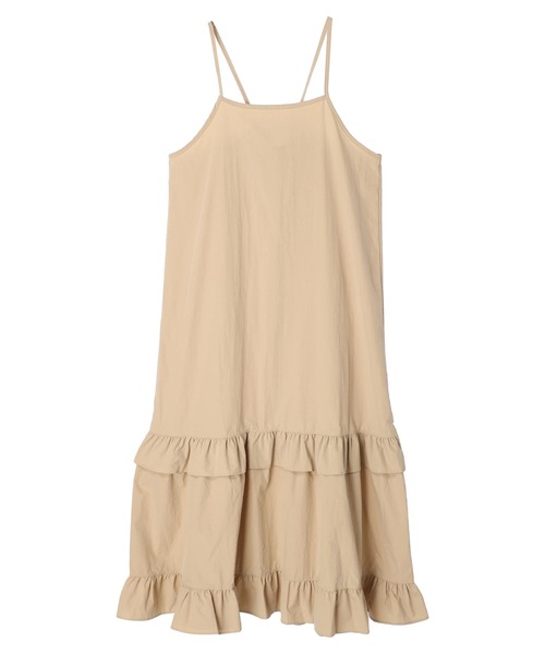 earth music&ecology(アースミュージックアンドエコロジー)の「ティアードキャミワンピース(ワンピース・レディース・ベージュ/ブラック・FREE)」の7枚目の写真