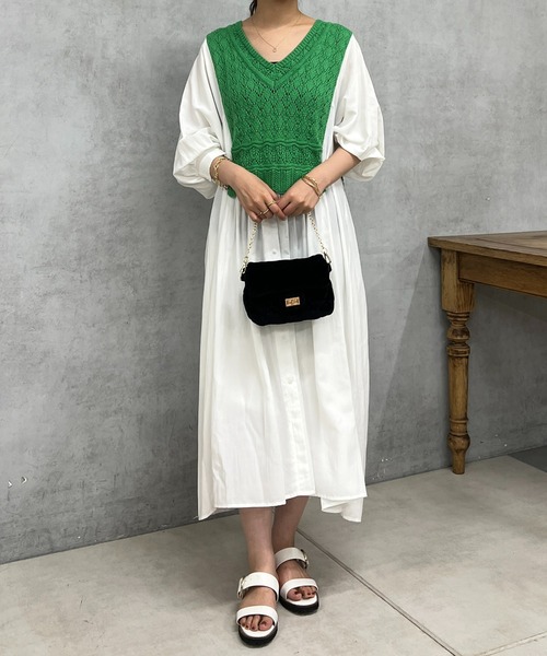 un dix cors（アンディコール）の「チェーンベロアキルティングバッグ（ショルダーバッグ・レディース・ボルドー/ブラック/ピンクベージュ/イエロー・FREE）」の6枚目の写真