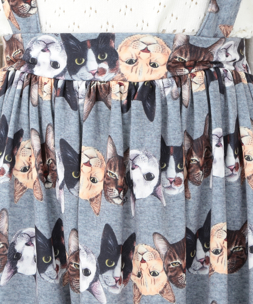 mmts（マミタス）の「mmts / 猫ボーダー サス付 スカート（スカート・レディース・グレー・ONE SIZE）」の6枚目の写真