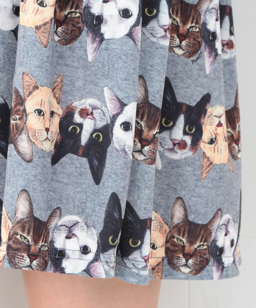 mmts（マミタス）の「mmts / 猫ボーダー サス付 スカート（スカート・レディース・グレー・ONE SIZE）」の11枚目の写真