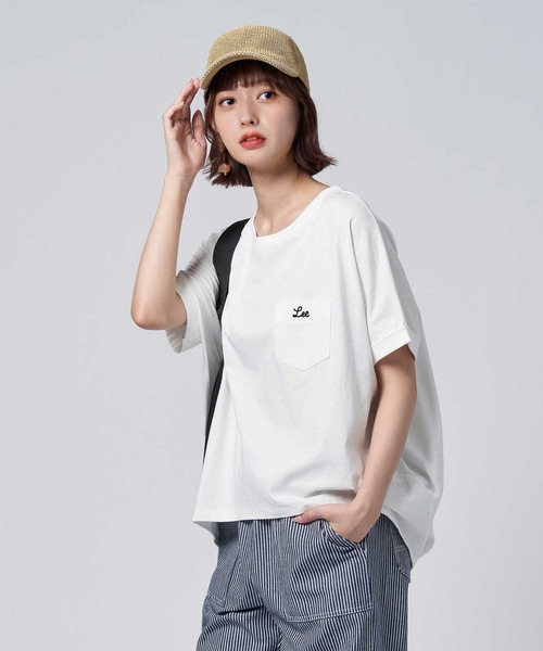 バルーンシルエットTシャツ ネイビー/カーキ ワンポイントロゴプリントバルーン半袖Tシャツ（55-31TG07-204