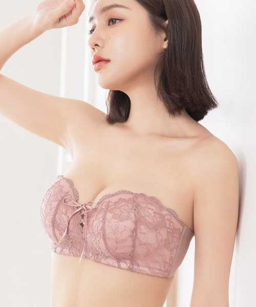 tu-hacci（ツーハッチ）の「1.5倍盛りストラップレス/ノンワイヤーブラ（肩紐付2way）【ブラ単品】（ブラジャー・レディース・ライトグレー/ブラック/ネイビー/ワイン/ラベンダー/ピンク/グレイッシュベージュ/スモークピンク/チャコールグレー/モカ・B65/D80/B70/D75/A75/D70/A70/B80/F65/B75/D65/F75/E80/C80/F70/E65/C65/E70/C75/E75/C70）」の9枚目の写真