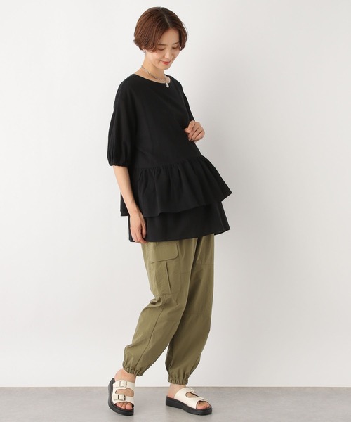 LEPSIM（レプシィム）の「【産前・産後対応】マタニティ／ミリタリーカーゴパンツ　963178（マタニティウェア/グッズ・レディース・ブラック/カーキ・FREE）」の3枚目の写真