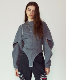 PRANK PROJECT | 【23AUTUMN先行予約商品】トロンプルイユジップニットボディスーツ / Trampe l'oeil Zip Knit Bodysuit(ニット/セーター)