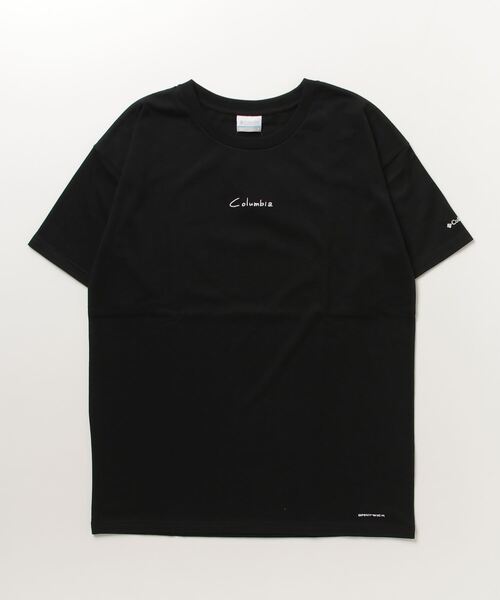 Columbia(コロンビア)の「コロンビア ウィメンズレイクトゥーアベニューハーフスリーブチュニック(Tシャツ/カットソー・レディース・ブラック×ブルー/ホワイト×ブルー・L/M/S/XL)」の1枚目の写真