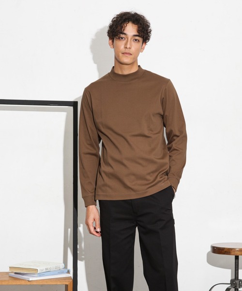 NANO universe(ナノユニバース)の「アンチスメルモックネックTシャツ 長袖(Tシャツ/カットソー・メンズ・ブルーグリーン/ホワイト/モカ/スミクロ・S/M/L/XL)」の19枚目の写真