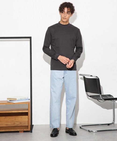 NANO universe(ナノユニバース)の「アンチスメルモックネックTシャツ 長袖(Tシャツ/カットソー・メンズ・ブルーグリーン/ホワイト/モカ/スミクロ・S/M/L/XL)」の16枚目の写真