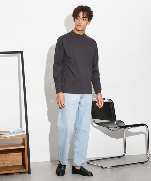 NANO universe(ナノユニバース)の「アンチスメルモックネックTシャツ 長袖(Tシャツ/カットソー・メンズ・ブルーグリーン/ホワイト/モカ/スミクロ・S/M/L/XL)」の18枚目の写真