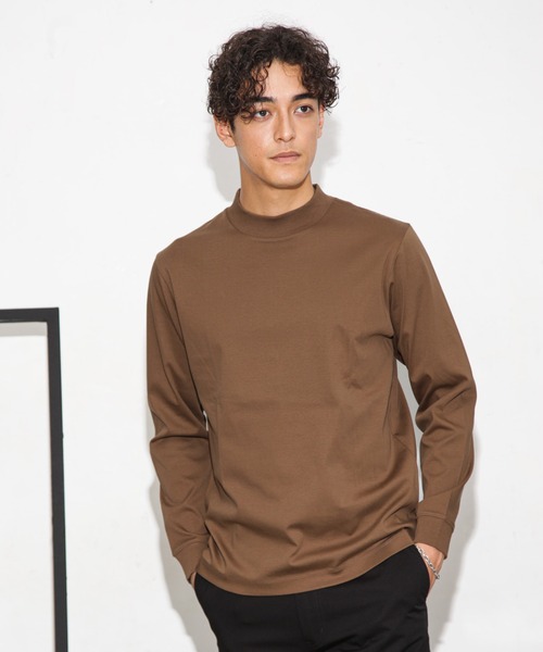 NANO universe(ナノユニバース)の「アンチスメルモックネックTシャツ 長袖(Tシャツ/カットソー・メンズ・ブルーグリーン/ホワイト/モカ/スミクロ・S/M/L/XL)」の21枚目の写真