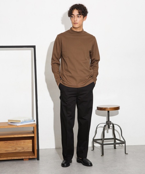 NANO universe(ナノユニバース)の「アンチスメルモックネックTシャツ 長袖(Tシャツ/カットソー・メンズ・ブルーグリーン/ホワイト/モカ/スミクロ・S/M/L/XL)」の22枚目の写真