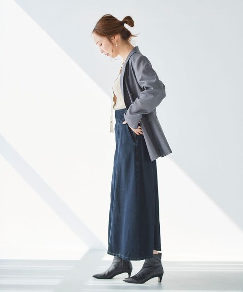 le.coeur blanc（ルクールブラン）の「デニムフレアロングスカート（デニムスカート・レディース・ブルー/ブラック・36/38）」の7枚目の写真