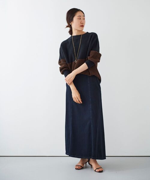 le.coeur blanc（ルクールブラン）の「デニムフレアロングスカート（デニムスカート・レディース・ブルー/ブラック・36/38）」の11枚目の写真