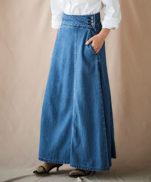 le.coeur blanc（ルクールブラン）の「デニムフレアロングスカート（デニムスカート・レディース・ブルー/ブラック・36/38）」の14枚目の写真
