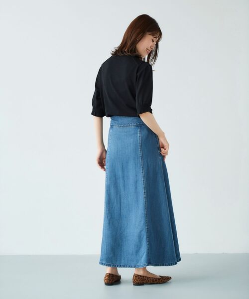 le.coeur blanc（ルクールブラン）の「デニムフレアロングスカート（デニムスカート・レディース・ブルー/ブラック・36/38）」の16枚目の写真