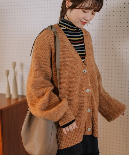 【セール】あぜ編みVネックカーディガン（ニット/セーター）｜POU DOU DOU（プードゥドゥ）