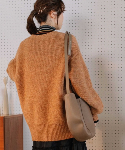 【セール】あぜ編みVネックカーディガン（ニット/セーター）｜POU DOU DOU（プードゥドゥ）