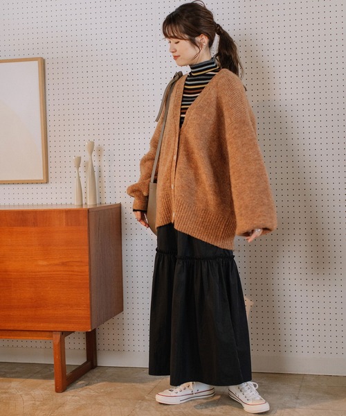 【セール】あぜ編みVネックカーディガン（ニット/セーター）｜POU DOU DOU（プードゥドゥ）