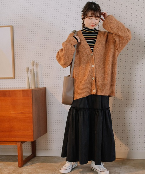 【セール】あぜ編みVネックカーディガン（ニット/セーター）｜POU DOU DOU（プードゥドゥ）