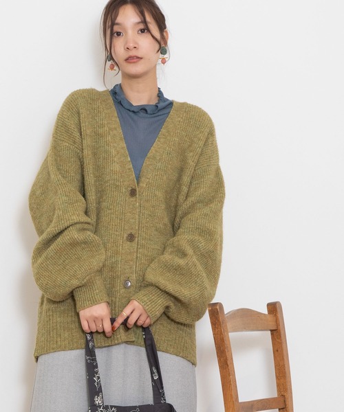 【セール】あぜ編みVネックカーディガン（ニット/セーター）｜POU DOU DOU（プードゥドゥ）