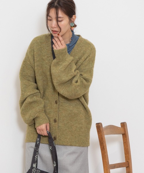【セール】あぜ編みVネックカーディガン（ニット/セーター）｜POU DOU DOU（プードゥドゥ）