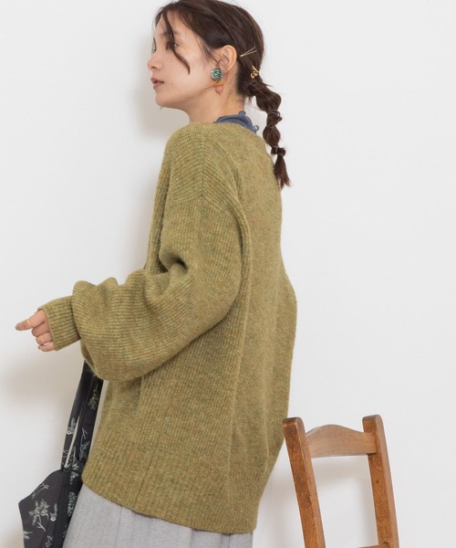 【セール】あぜ編みVネックカーディガン（ニット/セーター）｜POU DOU DOU（プードゥドゥ）