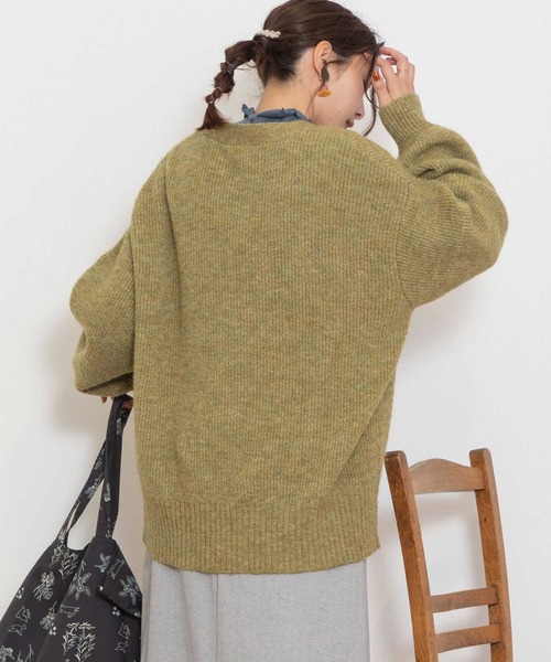 【セール】あぜ編みVネックカーディガン（ニット/セーター）｜POU DOU DOU（プードゥドゥ）