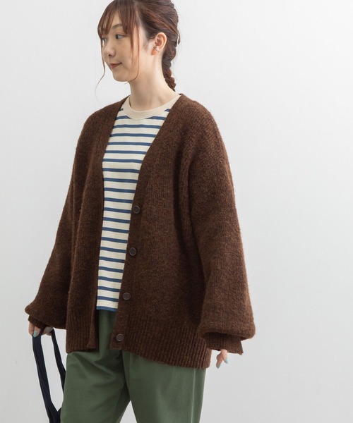【セール】あぜ編みVネックカーディガン（ニット/セーター）｜POU DOU DOU（プードゥドゥ）