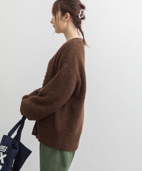 【セール】あぜ編みVネックカーディガン（ニット/セーター）｜POU DOU DOU（プードゥドゥ）