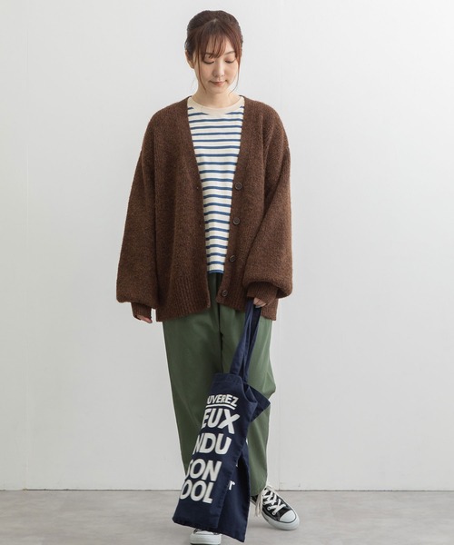 【セール】あぜ編みVネックカーディガン（ニット/セーター）｜POU DOU DOU（プードゥドゥ）