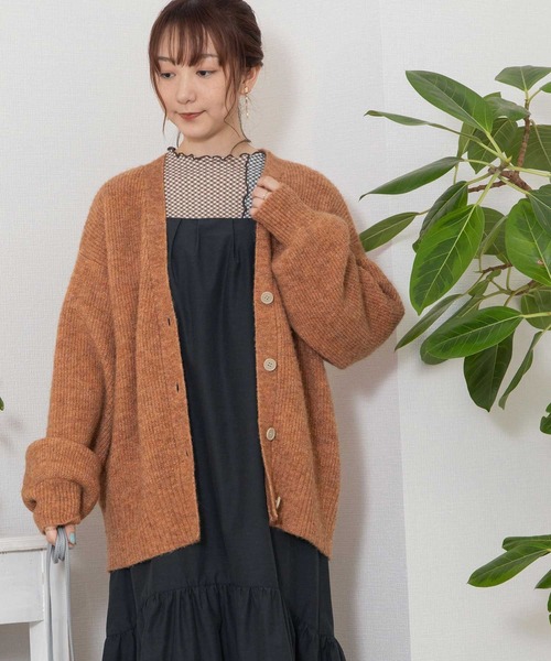 【セール】あぜ編みVネックカーディガン（ニット/セーター）｜POU DOU DOU（プードゥドゥ）