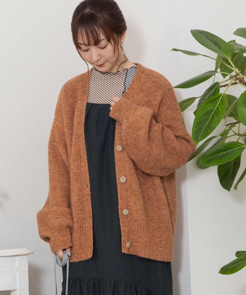 【セール】あぜ編みVネックカーディガン（ニット/セーター）｜POU DOU DOU（プードゥドゥ）