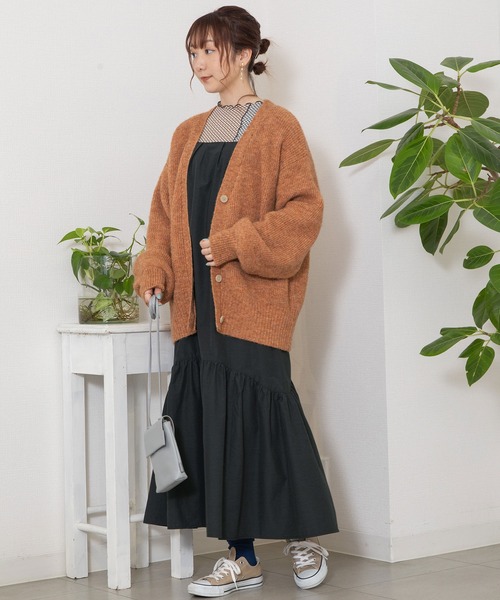 【セール】あぜ編みVネックカーディガン（ニット/セーター）｜POU DOU DOU（プードゥドゥ）