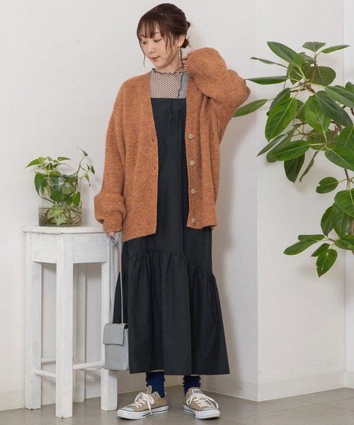 【セール】あぜ編みVネックカーディガン（ニット/セーター）｜POU DOU DOU（プードゥドゥ）