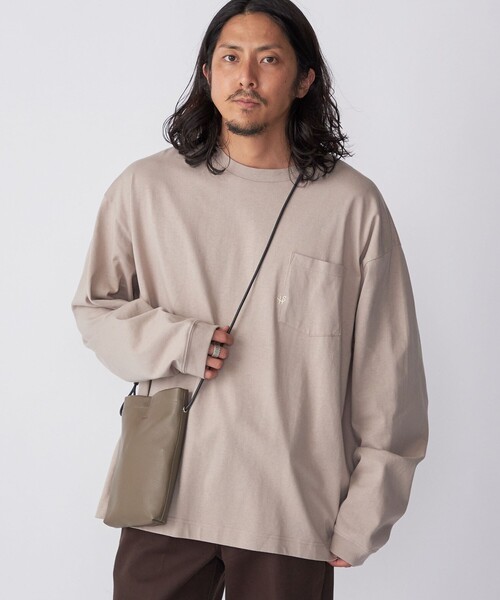 SHIPS（シップス）の「【WEB限定】SHIPS:〈汗染み防止加工〉ワンポイントロゴ ビッグシルエットヘビーウェイトTシャツ（Tシャツ/カットソー・メンズ・グレー/ベージュ/ネイビー/ホワイト/ブラック/ホワイト系/チャコールグレー/オフホワイト・MEDIUM/X-LARGE/LARGE/SMALL）」の7枚目の写真