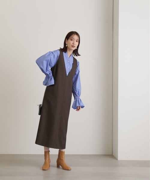 N.(N. Natural Beauty Basic)(エヌエヌナチュラルビューティーベーシック)の「◆フレアカフスチュニックブラウス(シャツ/ブラウス・レディース・オフホワイト/ブルー/ストライプ・MEDIUM)」の18枚目の写真