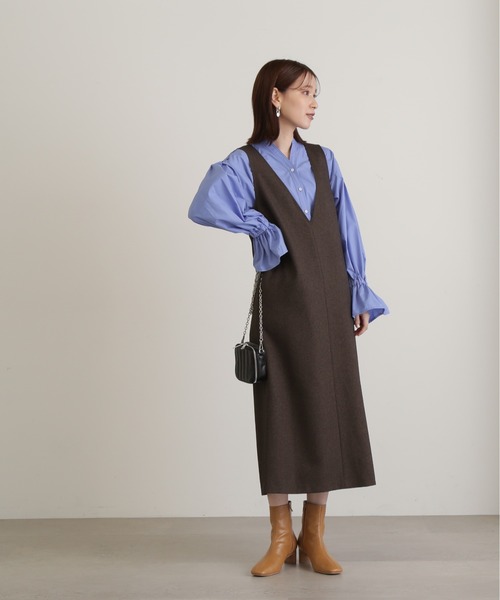 N.(N. Natural Beauty Basic)(エヌエヌナチュラルビューティーベーシック)の「◆フレアカフスチュニックブラウス(シャツ/ブラウス・レディース・オフホワイト/ブルー/ストライプ・MEDIUM)」の13枚目の写真