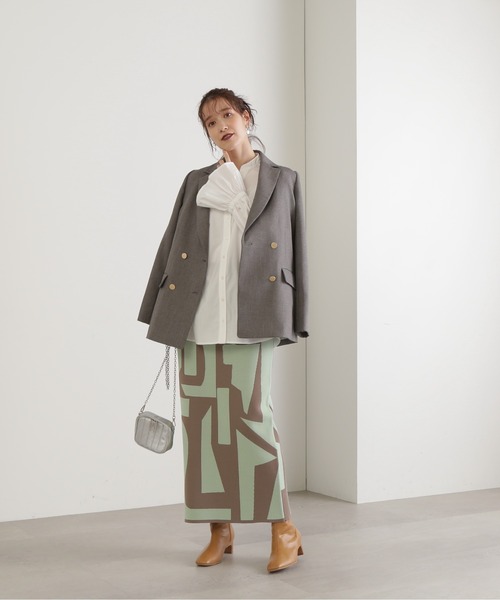 N.(N. Natural Beauty Basic)(エヌエヌナチュラルビューティーベーシック)の「◆フレアカフスチュニックブラウス(シャツ/ブラウス・レディース・オフホワイト/ブルー/ストライプ・MEDIUM)」の6枚目の写真