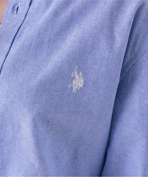 U.S. POLO ASSN.(ユーエスポロアッスン)の「Ada. / U.S. POLO ASSN. オックスBDシャツ PLM33700(シャツ/ブラウス・レディース・オフホワイト/ネイビー/ライラック/ネイビー×ホワイト・L/M)」の5枚目の写真