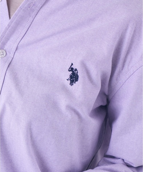 U.S. POLO ASSN.(ユーエスポロアッスン)の「Ada. / U.S. POLO ASSN. オックスBDシャツ PLM33700(シャツ/ブラウス・レディース・オフホワイト/ネイビー/ライラック/ネイビー×ホワイト・L/M)」の8枚目の写真