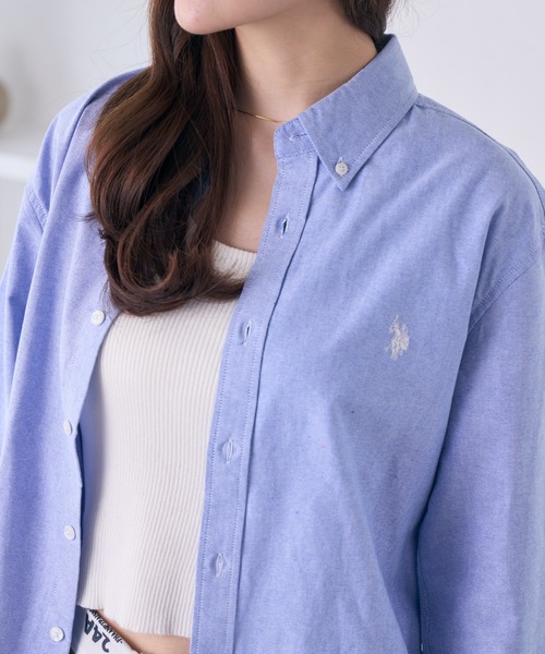 U.S. POLO ASSN.(ユーエスポロアッスン)の「Ada. / U.S. POLO ASSN. オックスBDシャツ PLM33700(シャツ/ブラウス・レディース・オフホワイト/ネイビー/ライラック/ネイビー×ホワイト・L/M)」の11枚目の写真