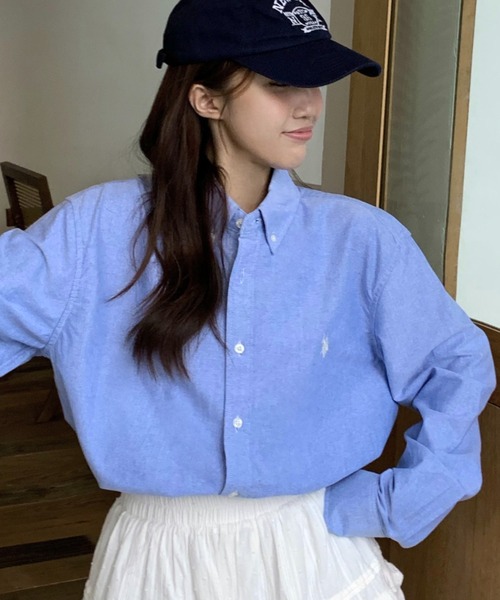 U.S. POLO ASSN.(ユーエスポロアッスン)の「Ada. / U.S. POLO ASSN. オックスBDシャツ PLM33700(シャツ/ブラウス・レディース・オフホワイト/ネイビー/ライラック/ネイビー×ホワイト・L/M)」の19枚目の写真