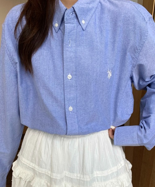 U.S. POLO ASSN.(ユーエスポロアッスン)の「Ada. / U.S. POLO ASSN. オックスBDシャツ PLM33700(シャツ/ブラウス・レディース・オフホワイト/ネイビー/ライラック/ネイビー×ホワイト・L/M)」の16枚目の写真