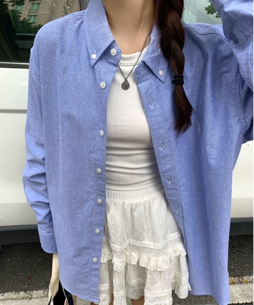 U.S. POLO ASSN.(ユーエスポロアッスン)の「Ada. / U.S. POLO ASSN. オックスBDシャツ PLM33700(シャツ/ブラウス・レディース・オフホワイト/ネイビー/ライラック/ネイビー×ホワイト・L/M)」の18枚目の写真