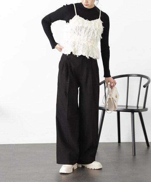 FREE'S MART（フリーズマート）の「◆＜セットアップ対応＞タックワイドパンツ（スラックス・レディース・グレー系その他/ブラウン/ブラック/ブラウン系その他・X-SMALL/SMALL/MEDIUM）」の5枚目の写真