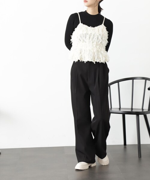 FREE'S MART（フリーズマート）の「◆＜セットアップ対応＞タックワイドパンツ（スラックス・レディース・グレー系その他/ブラウン/ブラック/ブラウン系その他・X-SMALL/SMALL/MEDIUM）」の6枚目の写真